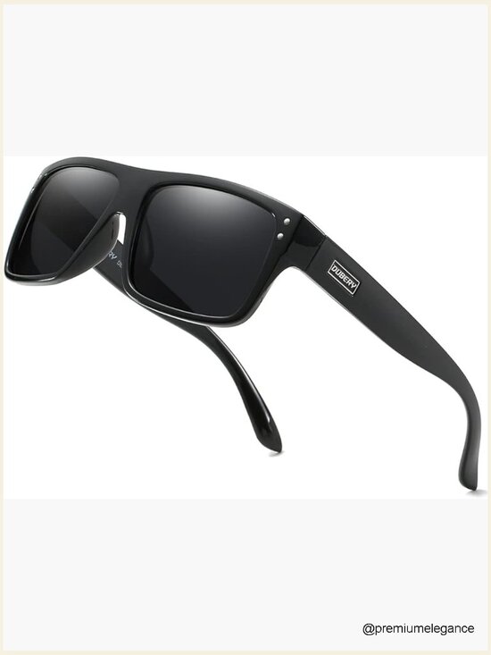 Retro Rectangular UV400 Polarized Sunglasses Wide Frame main image 4